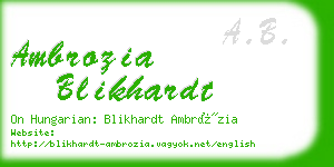 ambrozia blikhardt business card